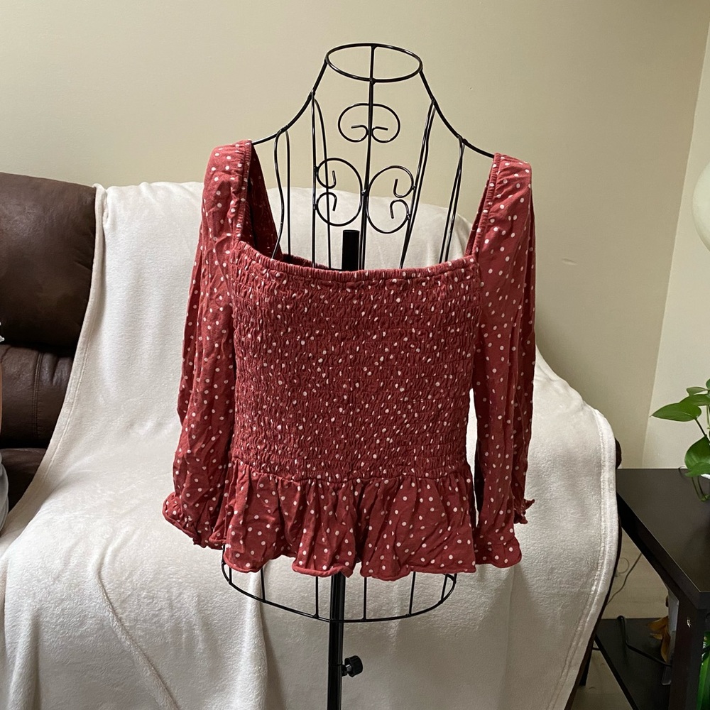 American Eagle polka dot crop